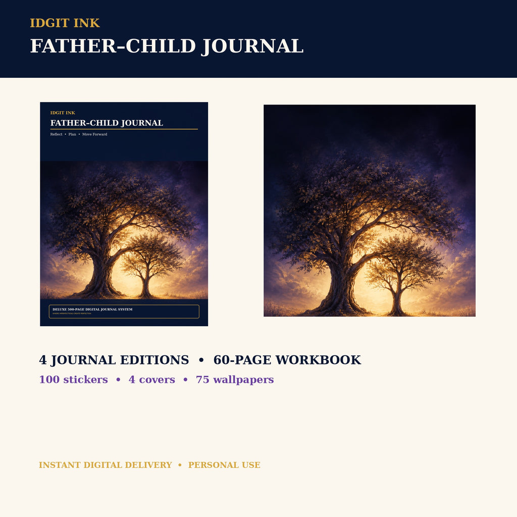 Idgit Ink Father–Child digital journal — complete deluxe journal bundle overview