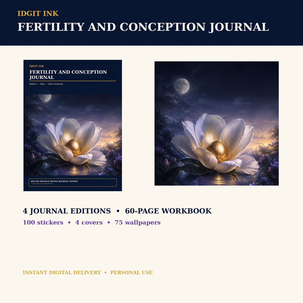 Idgit Ink Fertility and Conception digital journal — complete deluxe journal bundle overview