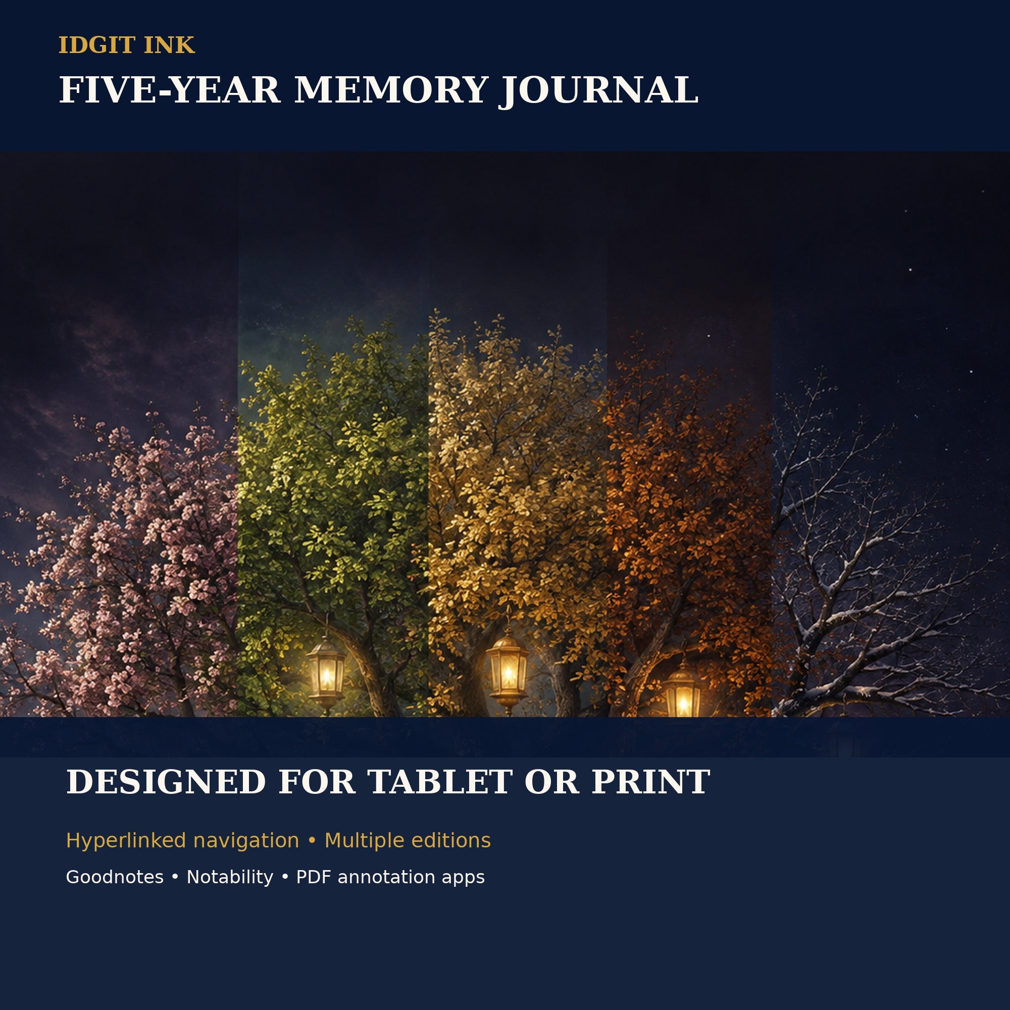 Idgit Ink Five-Year Memory digital journal — 100 PNG digital stickers preview
