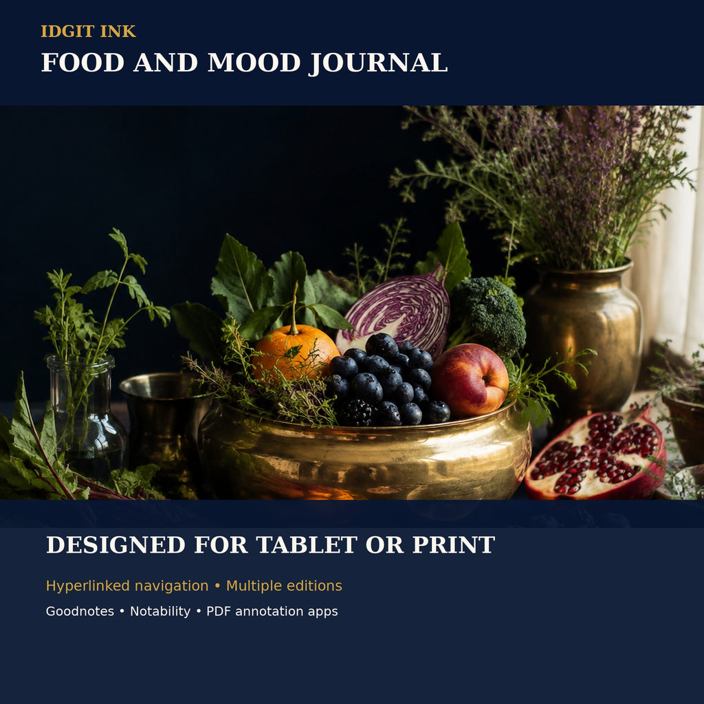 Idgit Ink Food and Mood digital journal — 100 PNG digital stickers preview
