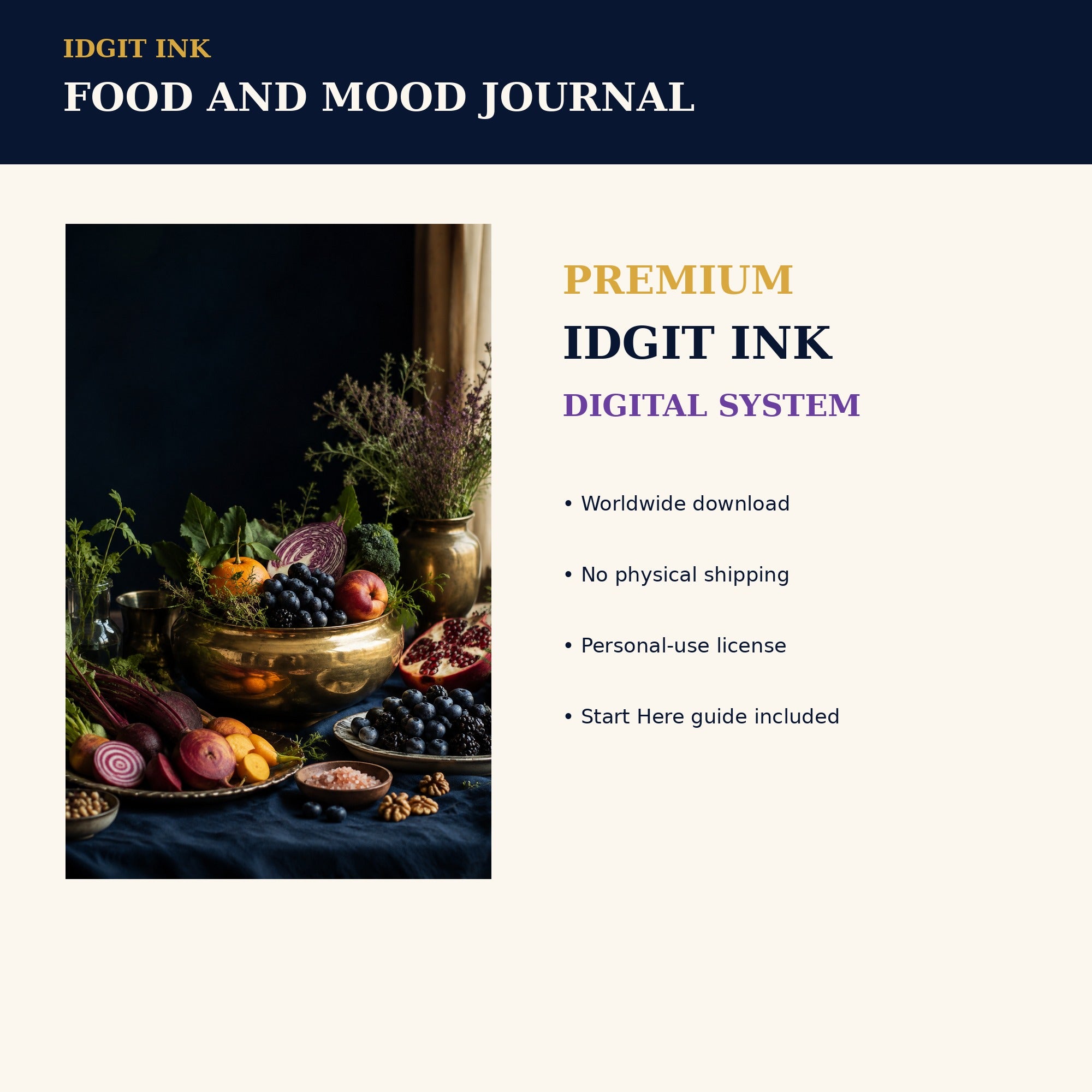 Idgit Ink Food and Mood digital journal — 75 device wallpapers preview