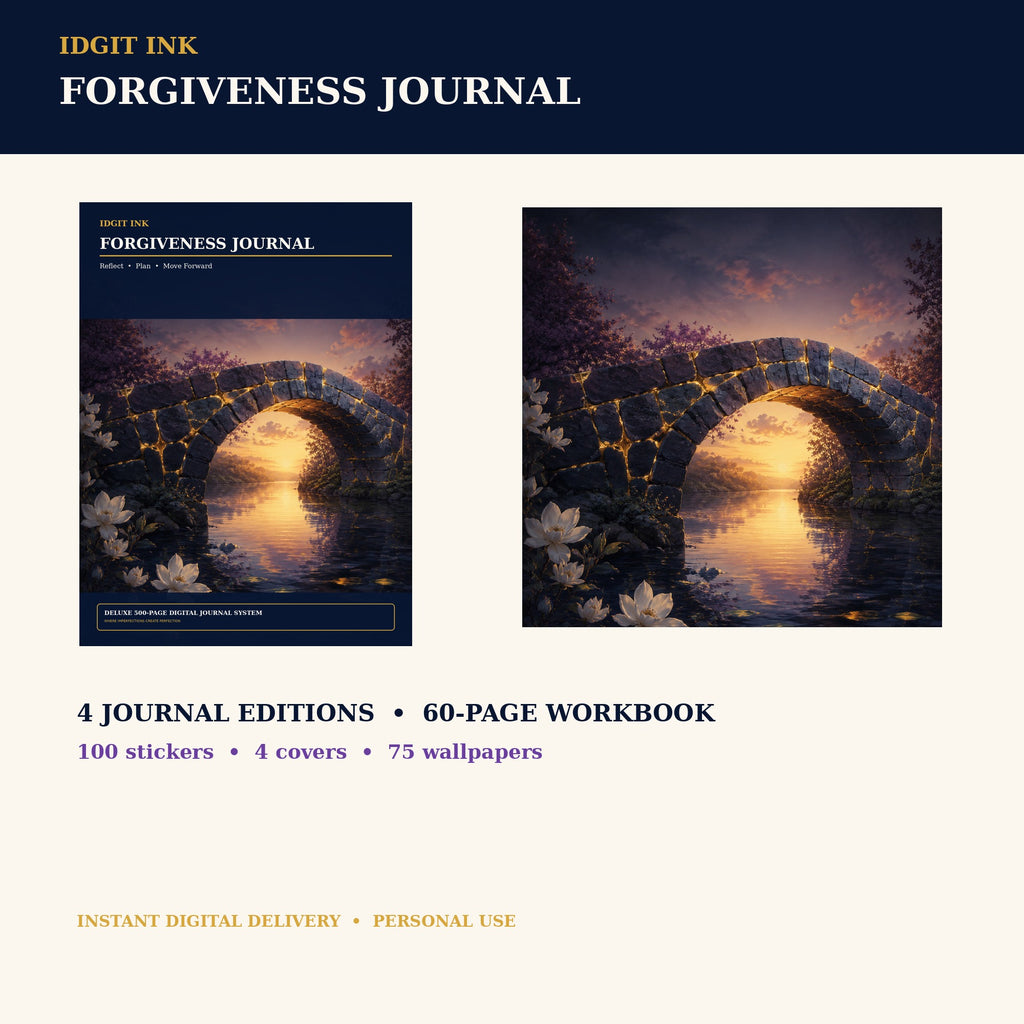 Idgit Ink Forgiveness digital journal — complete deluxe journal bundle overview