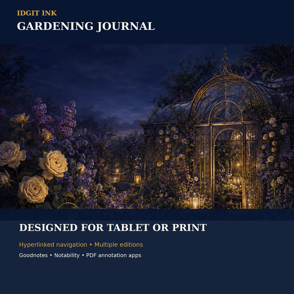 Idgit Ink Gardening digital journal — 100 PNG digital stickers preview