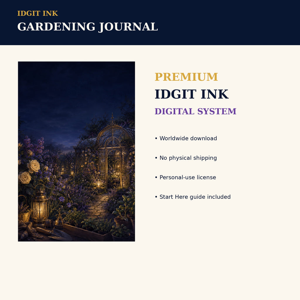 Idgit Ink Gardening digital journal — 75 device wallpapers preview