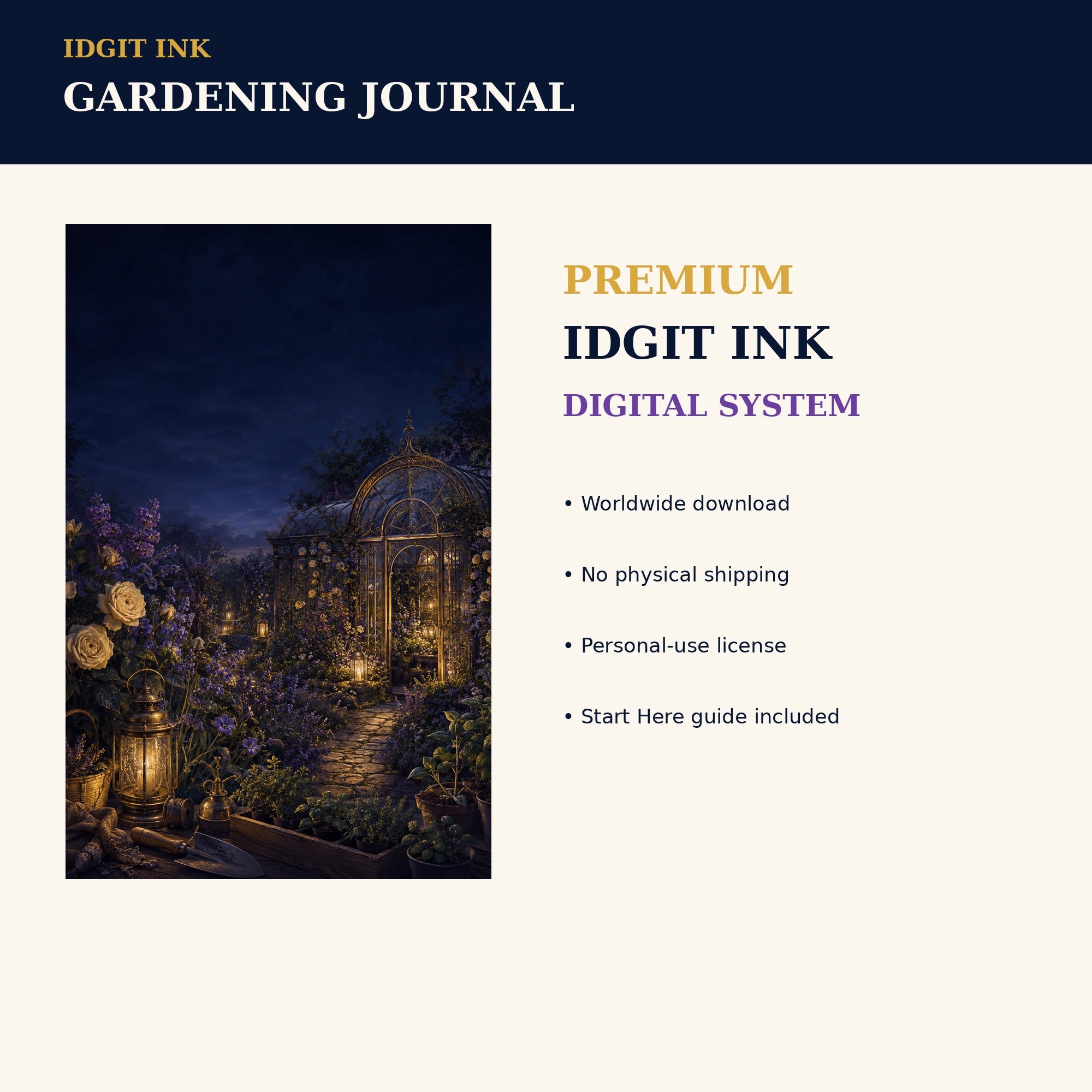 Idgit Ink Gardening digital journal — 75 device wallpapers preview