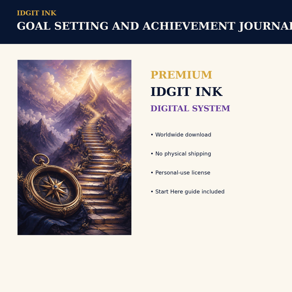 Idgit Ink Goal-Setting and Achievement digital journal — 75 device wallpapers preview
