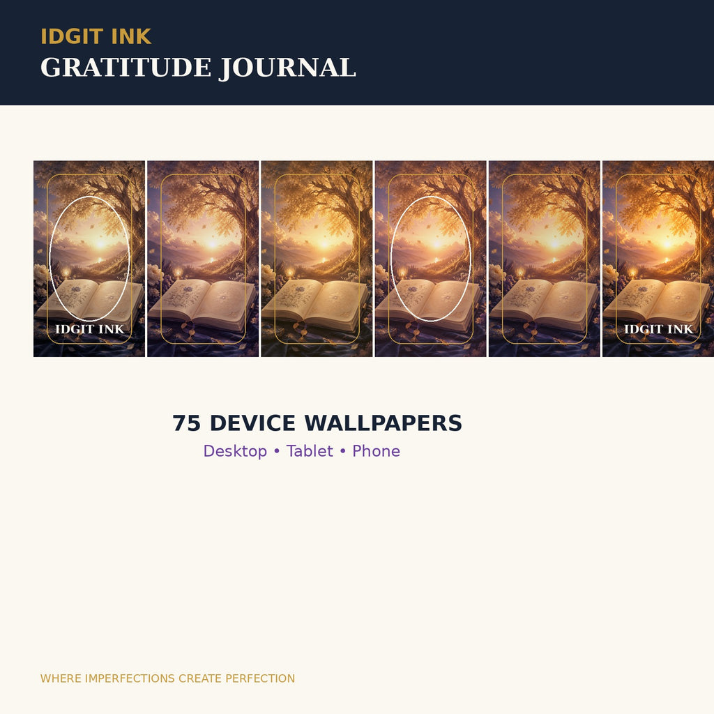 Idgit Ink Gratitude digital journal — 75 device wallpapers preview