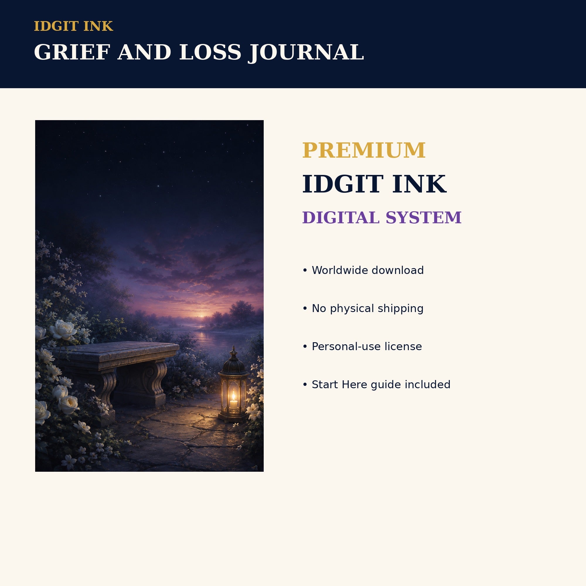 Idgit Ink Grief and Loss digital journal — 75 device wallpapers preview