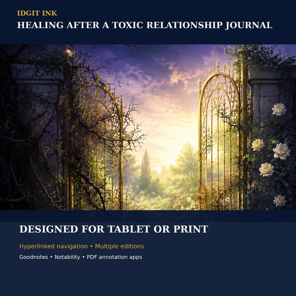 Idgit Ink Healing After a Toxic Relationship digital journal — 100 PNG digital stickers preview