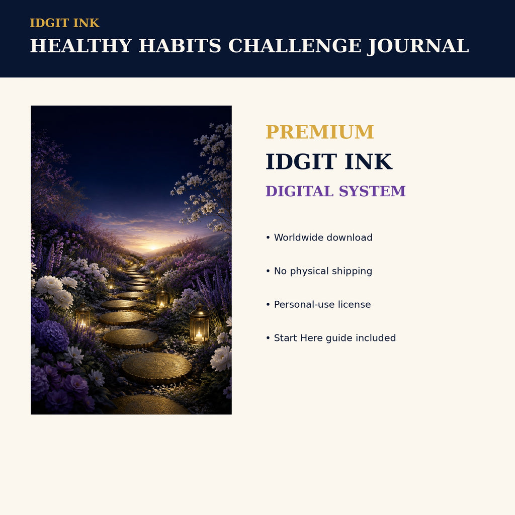 Idgit Ink Healthy-Habits Challenge digital journal — 75 device wallpapers preview