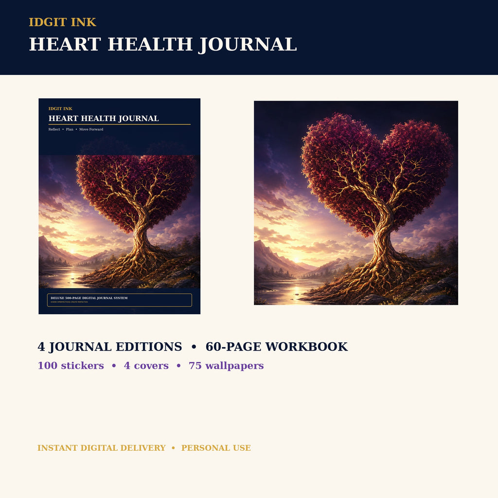 Idgit Ink Heart-Health digital journal — complete deluxe journal bundle overview