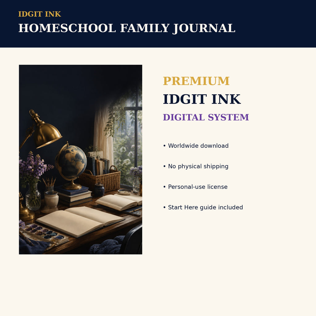 Idgit Ink Homeschool Family digital journal — 75 device wallpapers preview
