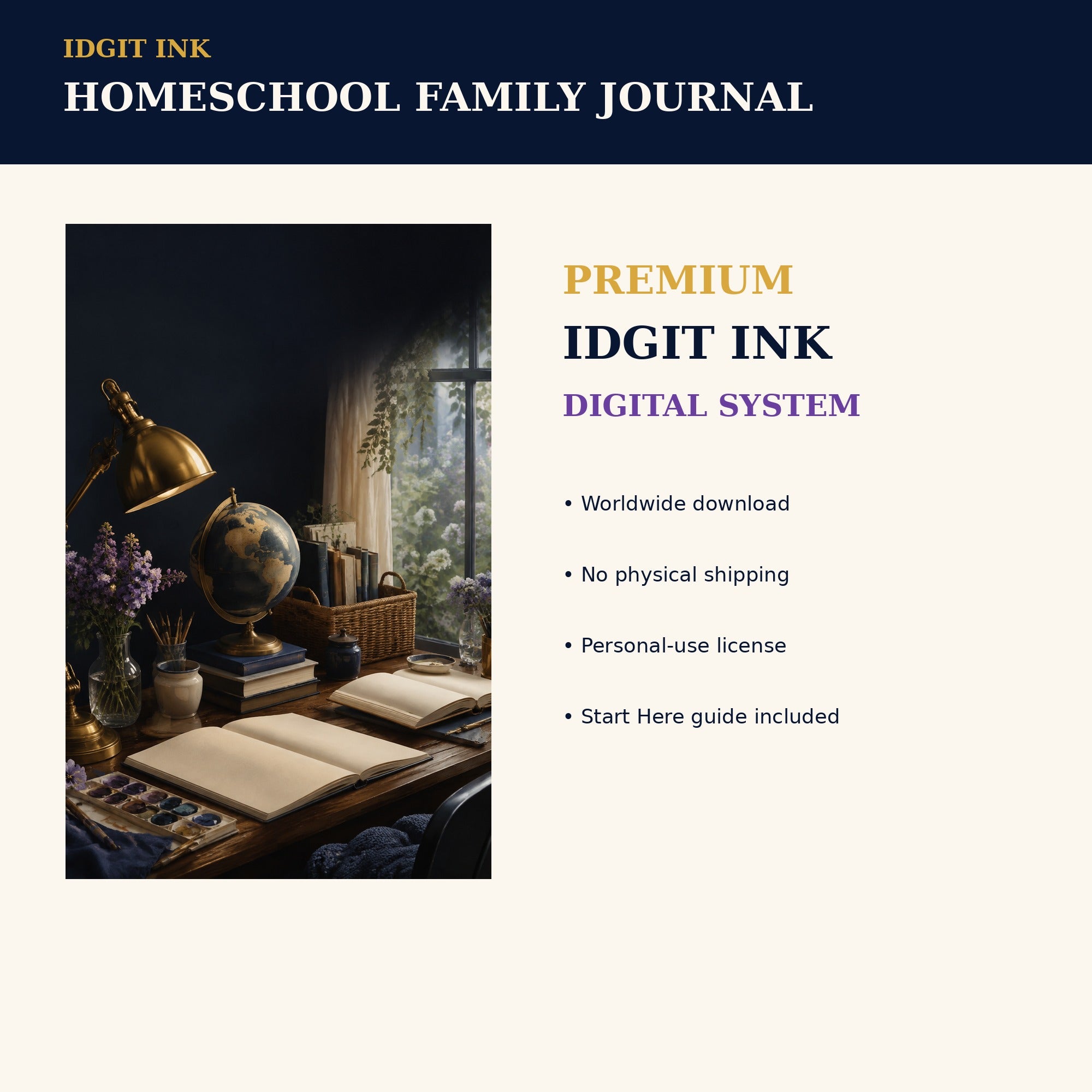 Idgit Ink Homeschool Family digital journal — 75 device wallpapers preview