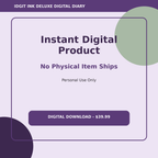 ADHD Productivity instant digital diary download and personal-use notice