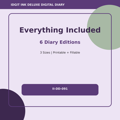 Academic Research diary complete digital package overview