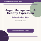 Anger Management & Healthy Expression Deluxe Digital Diary cover and title