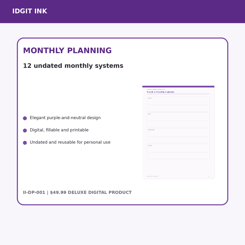 ADHD Productivity Deluxe Digital Planner listing image 3 of 10