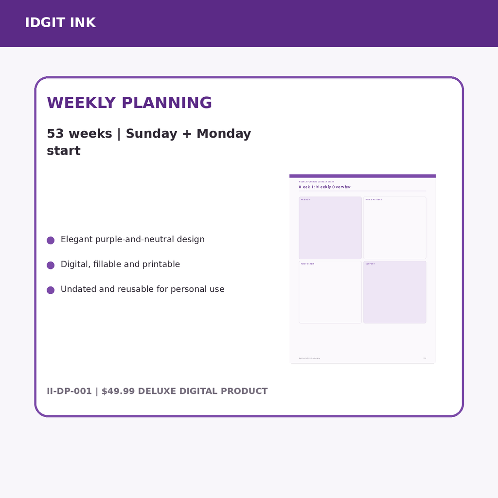 ADHD Productivity Deluxe Digital Planner listing image 4 of 10