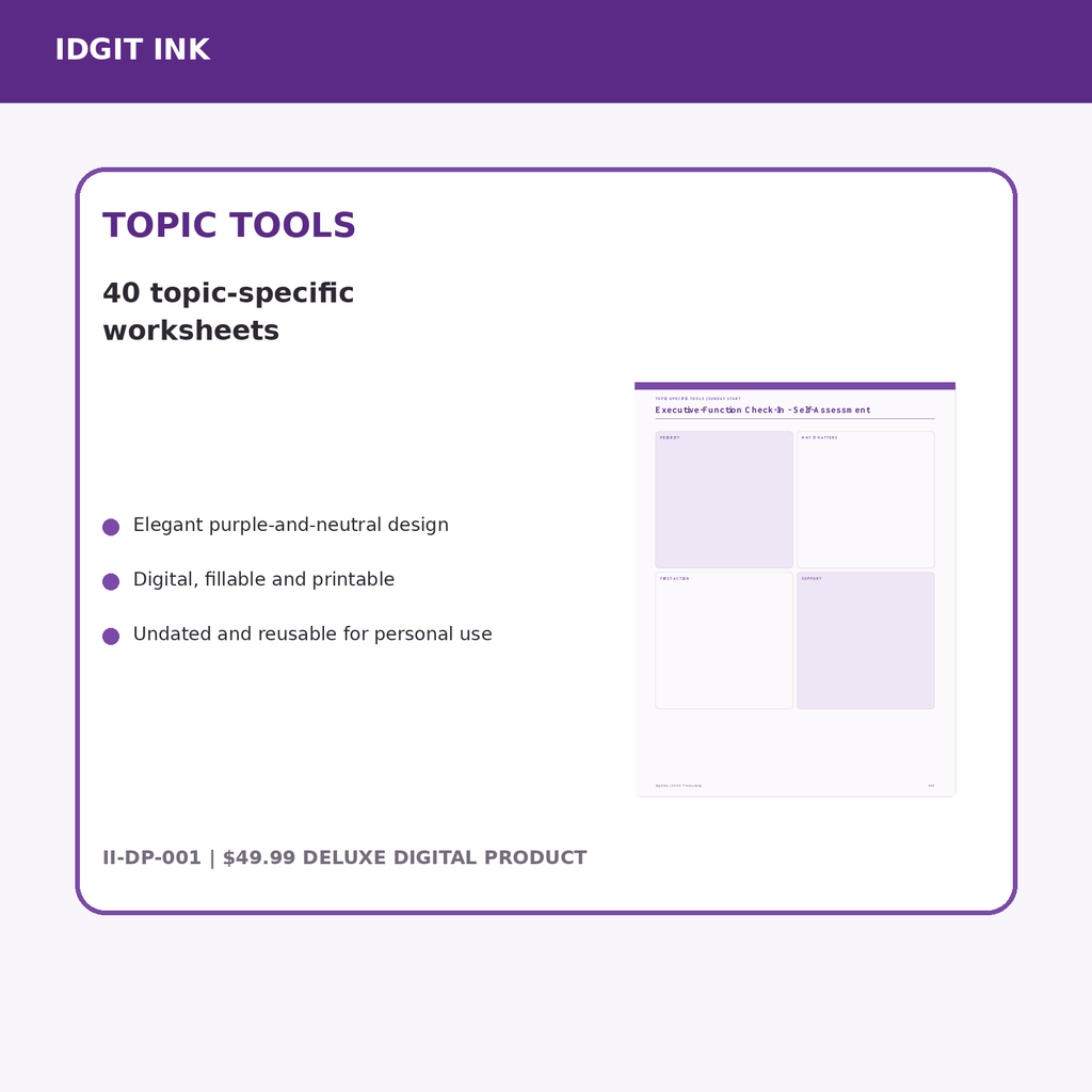 ADHD Productivity Deluxe Digital Planner listing image 6 of 10