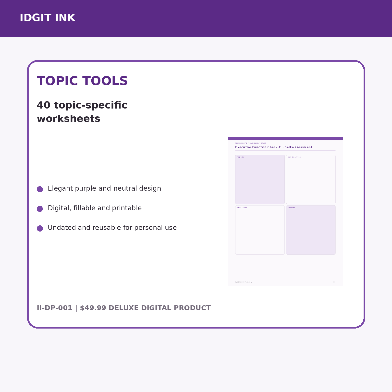 ADHD Productivity Deluxe Digital Planner listing image 6 of 10