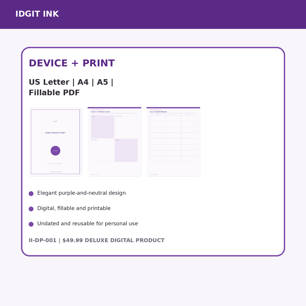 ADHD Productivity Deluxe Digital Planner listing image 10 of 10
