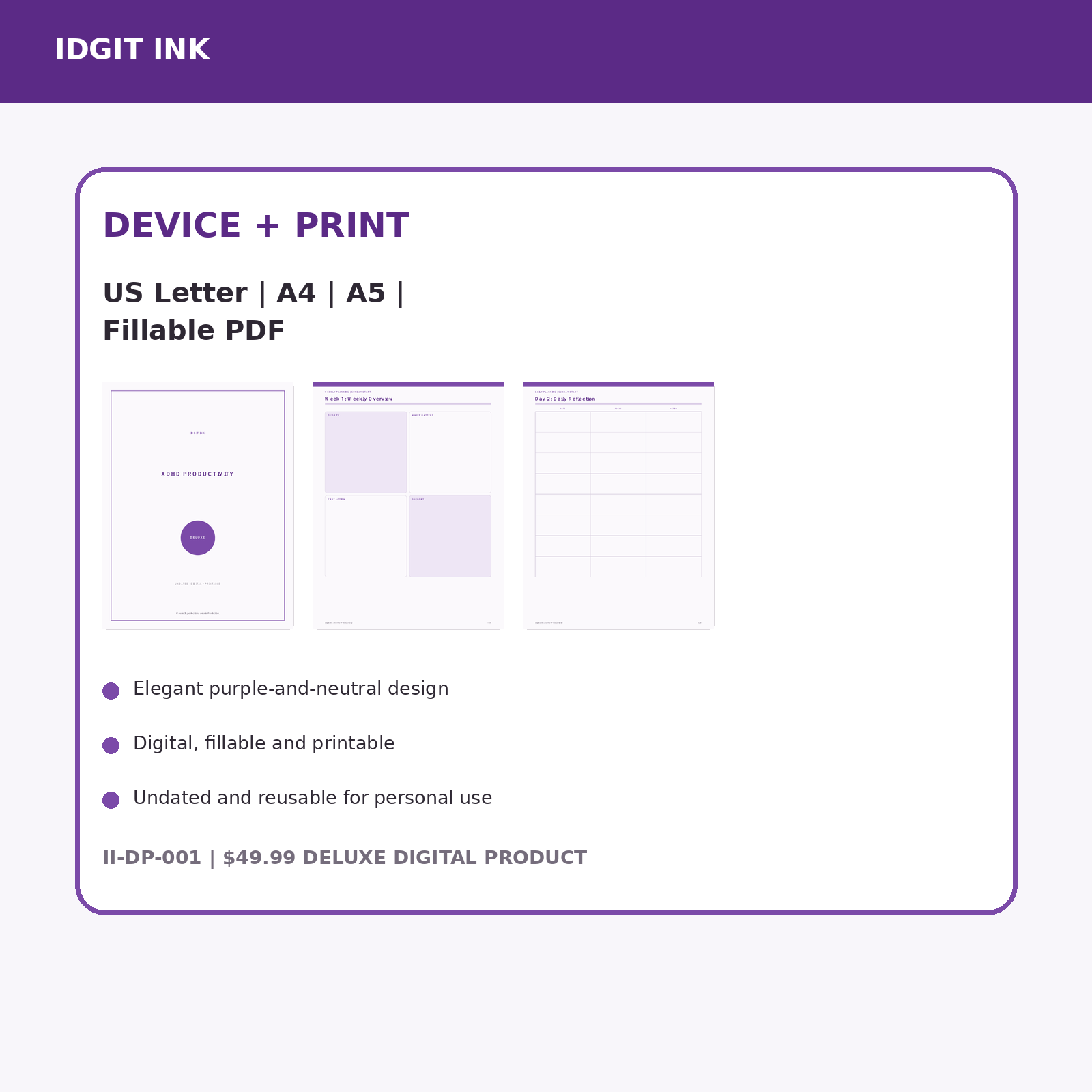 ADHD Productivity Deluxe Digital Planner listing image 10 of 10