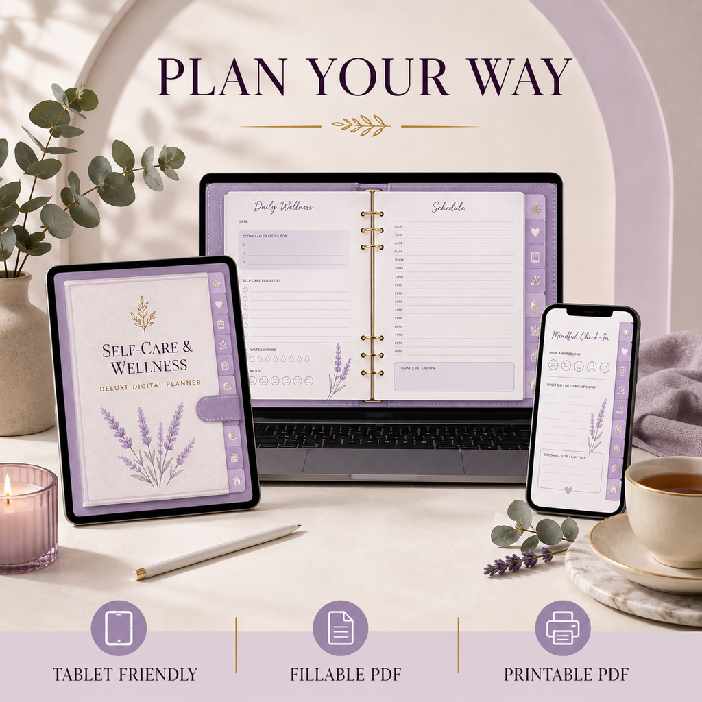 Self-Care and Wellness Deluxe Digital Planner listing image 3 of 10