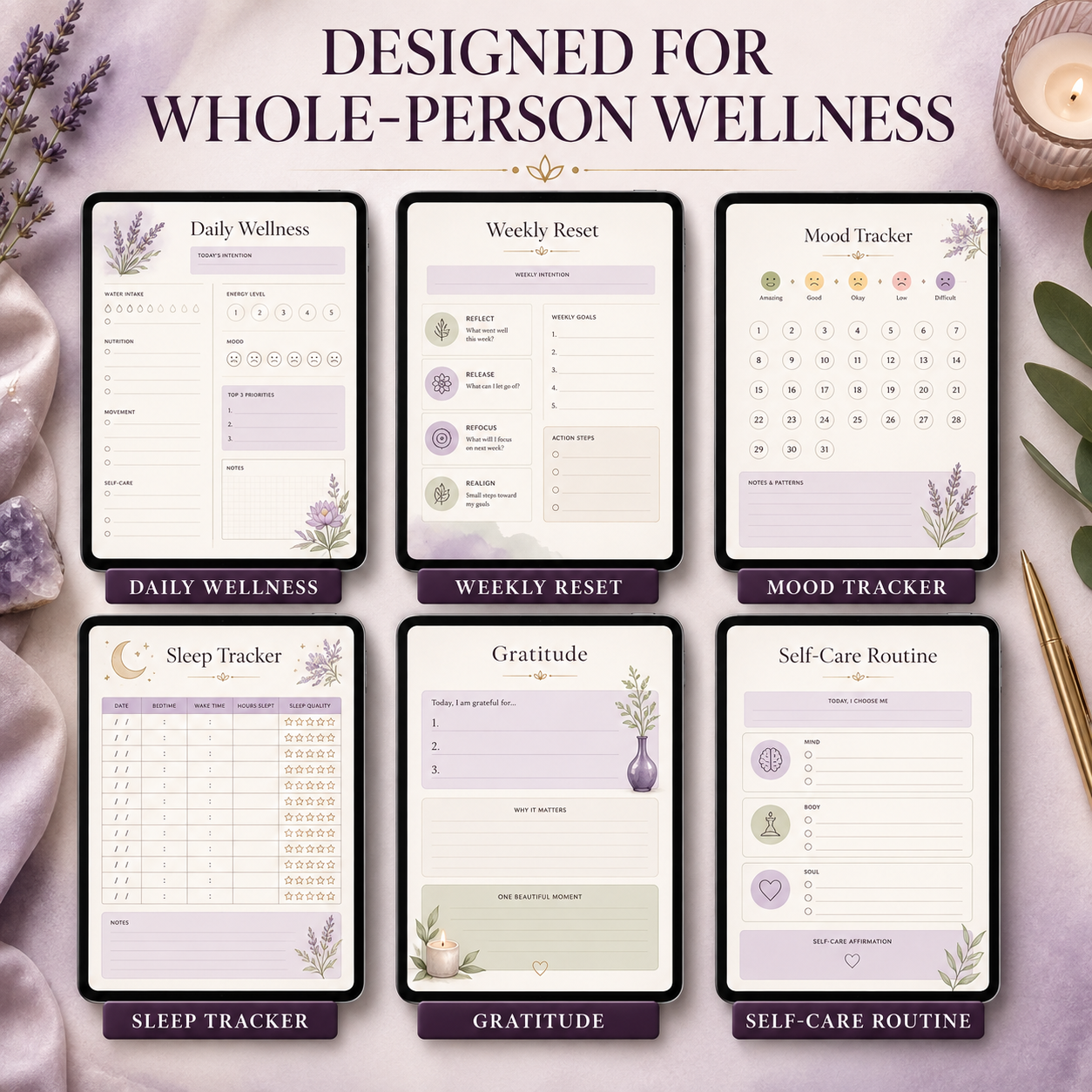 Self-Care and Wellness Deluxe Digital Planner listing image 4 of 10