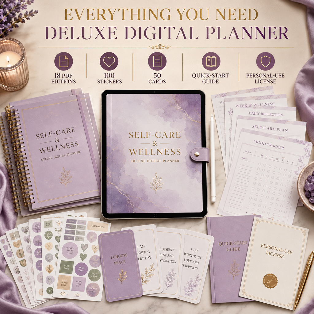 Self-Care and Wellness Deluxe Digital Planner listing image 10 of 10