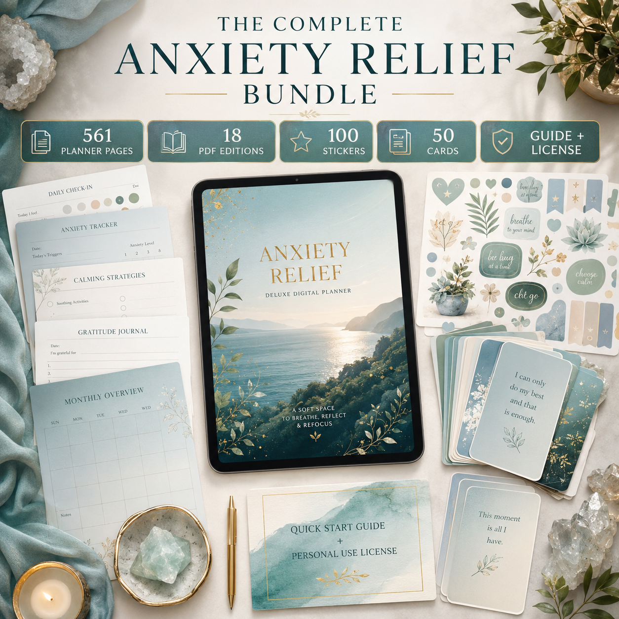 Anxiety Relief Deluxe Digital Planner and Coping Toolkit listing image 2 of 10