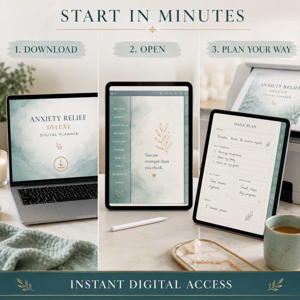 Anxiety Relief Deluxe Digital Planner and Coping Toolkit listing image 7 of 10