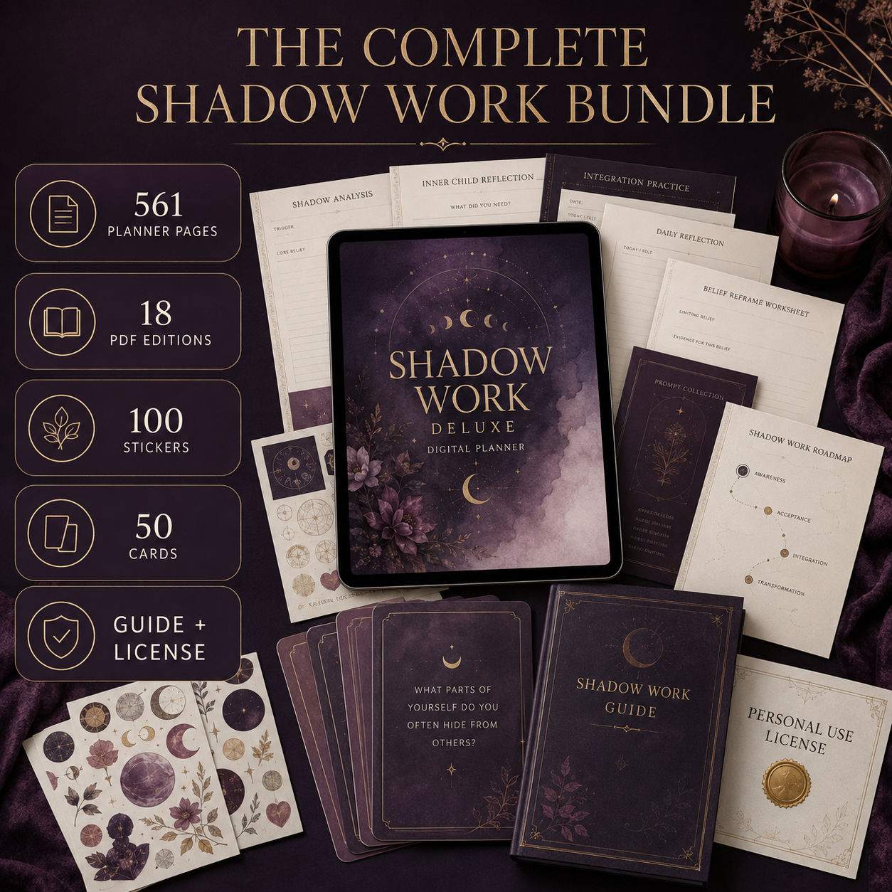 Shadow Work Deluxe Digital Planner and Guided Workbook listing image 7 of 10