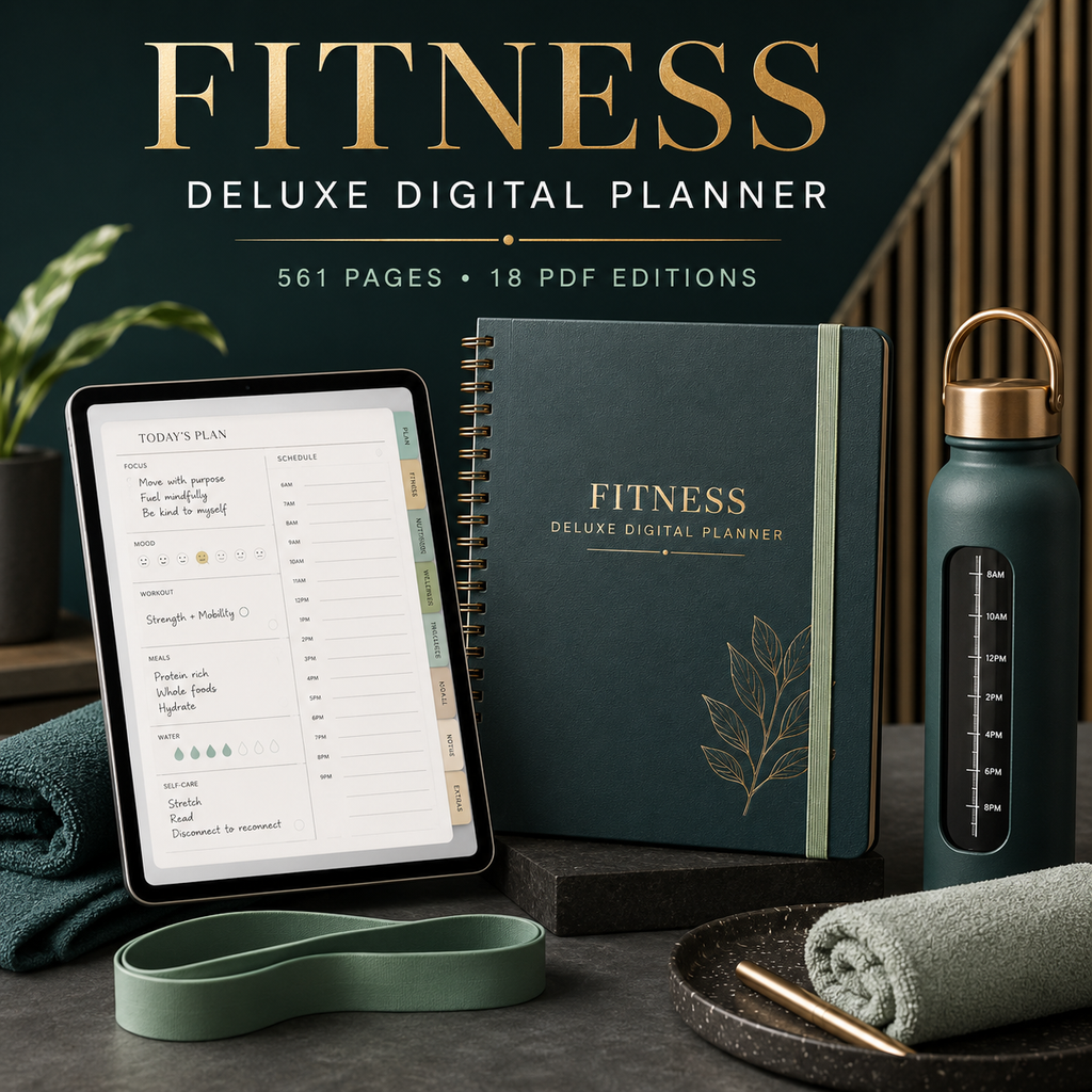 Fitness and Workout Deluxe Digital Planner listing image 1 of 10