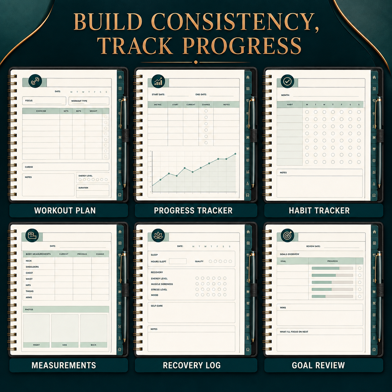 Fitness and Workout Deluxe Digital Planner listing image 5 of 10