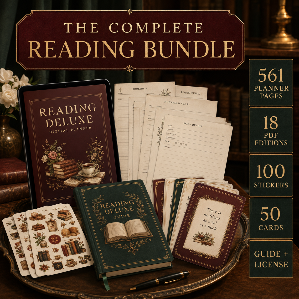 Reading and Book Review Deluxe Digital Planner listing image 2 of 10