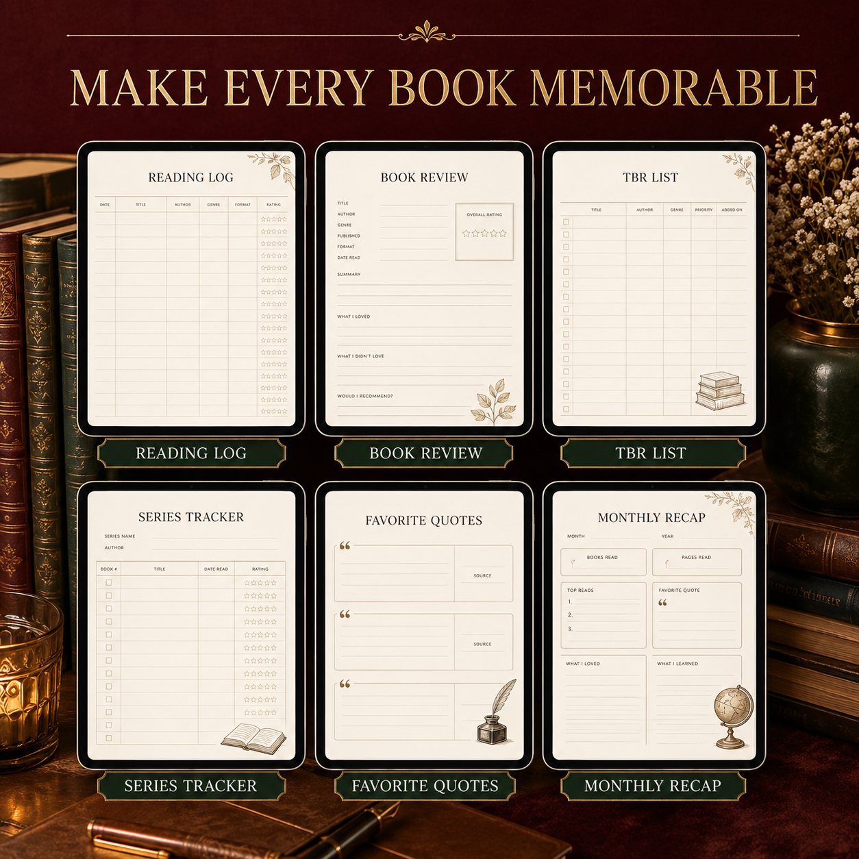 Reading and Book Review Deluxe Digital Planner listing image 4 of 10