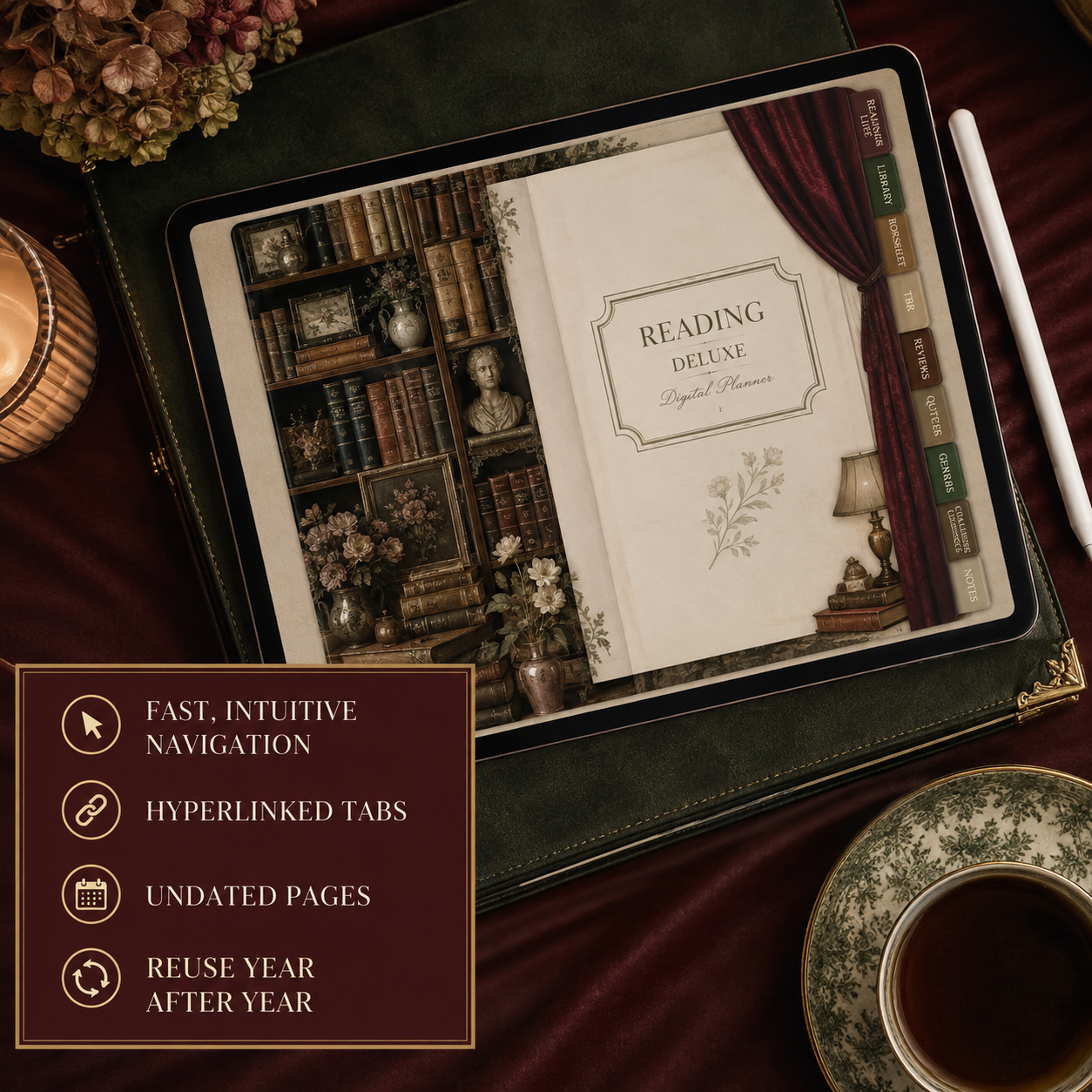 Reading and Book Review Deluxe Digital Planner listing image 5 of 10
