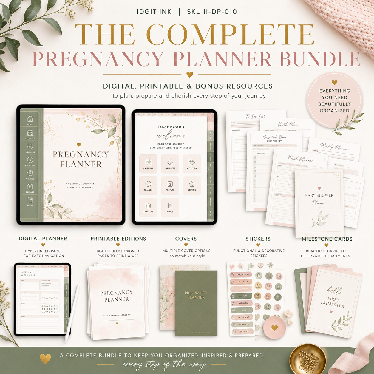 Pregnancy Journey Deluxe Digital Planner and Keepsake listing image 2 of 10