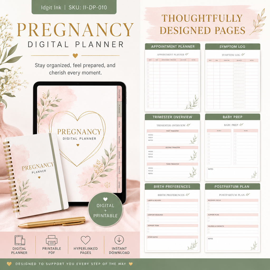Pregnancy Journey Deluxe Digital Planner and Keepsake listing image 4 of 10