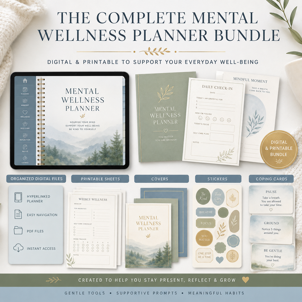 Mental Wellness Check-In Deluxe Digital Planner listing image 2 of 10