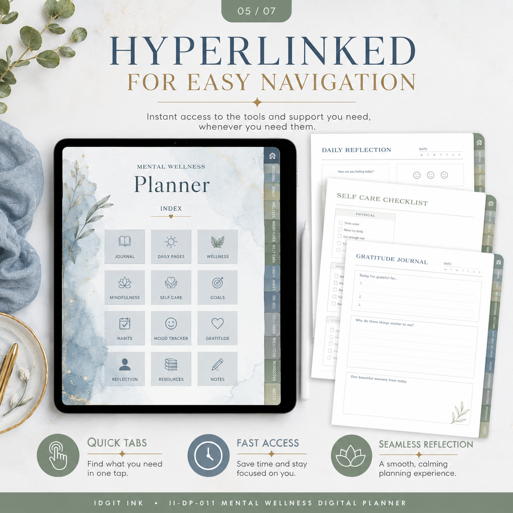 Mental Wellness Check-In Deluxe Digital Planner listing image 5 of 10
