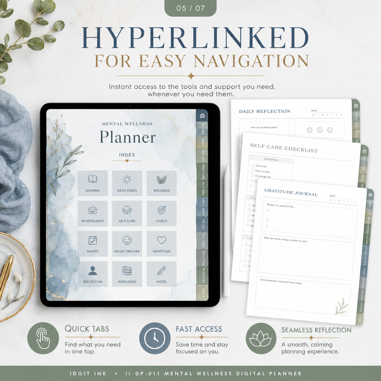 Mental Wellness Check-In Deluxe Digital Planner listing image 5 of 10