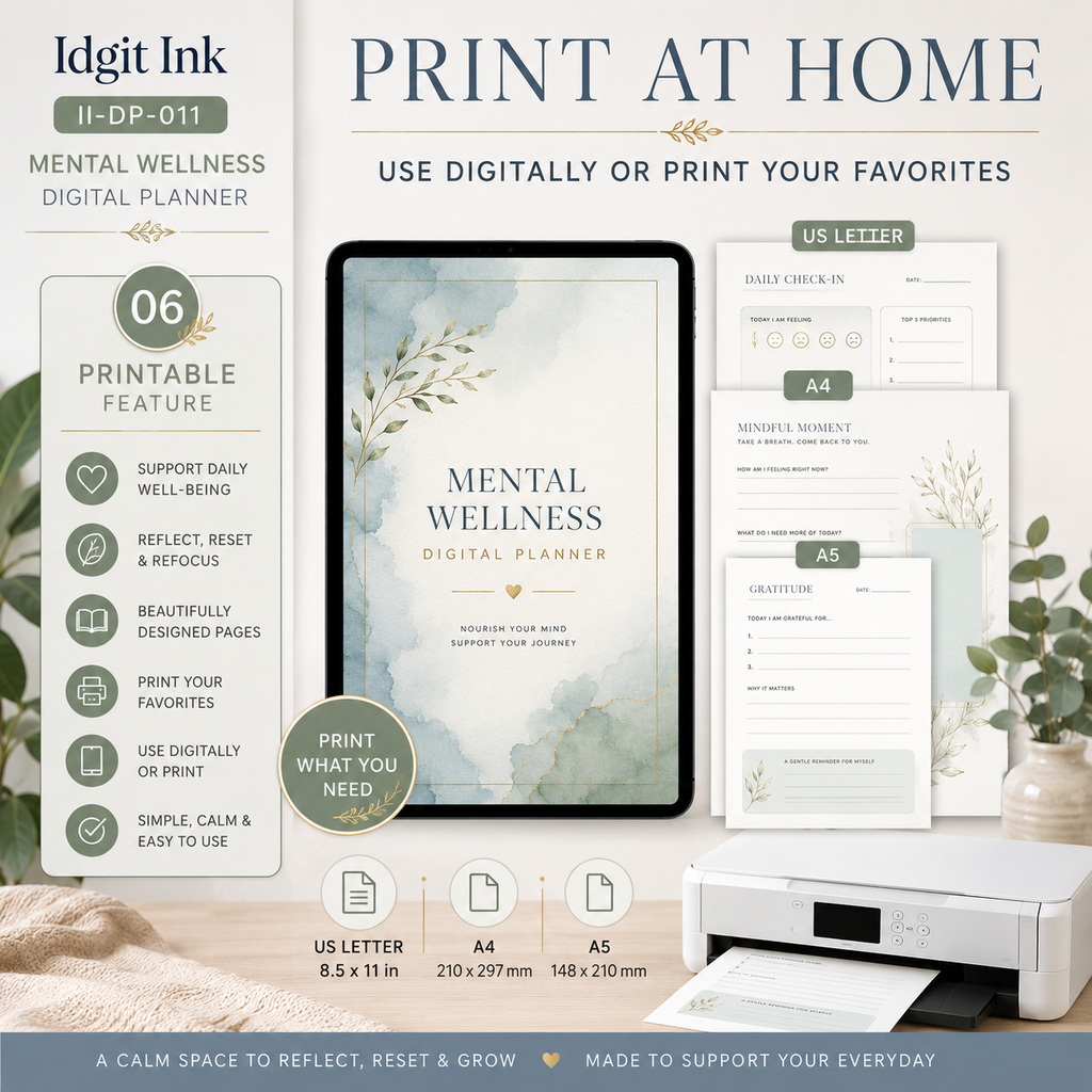 Mental Wellness Check-In Deluxe Digital Planner listing image 6 of 10