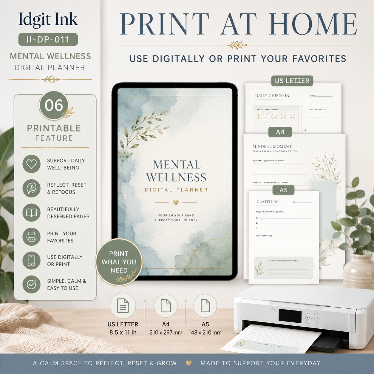 Mental Wellness Check-In Deluxe Digital Planner listing image 6 of 10