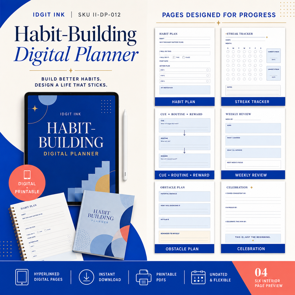 Habit-Building Deluxe Digital Planner and Tracker Bundle listing image 4 of 10