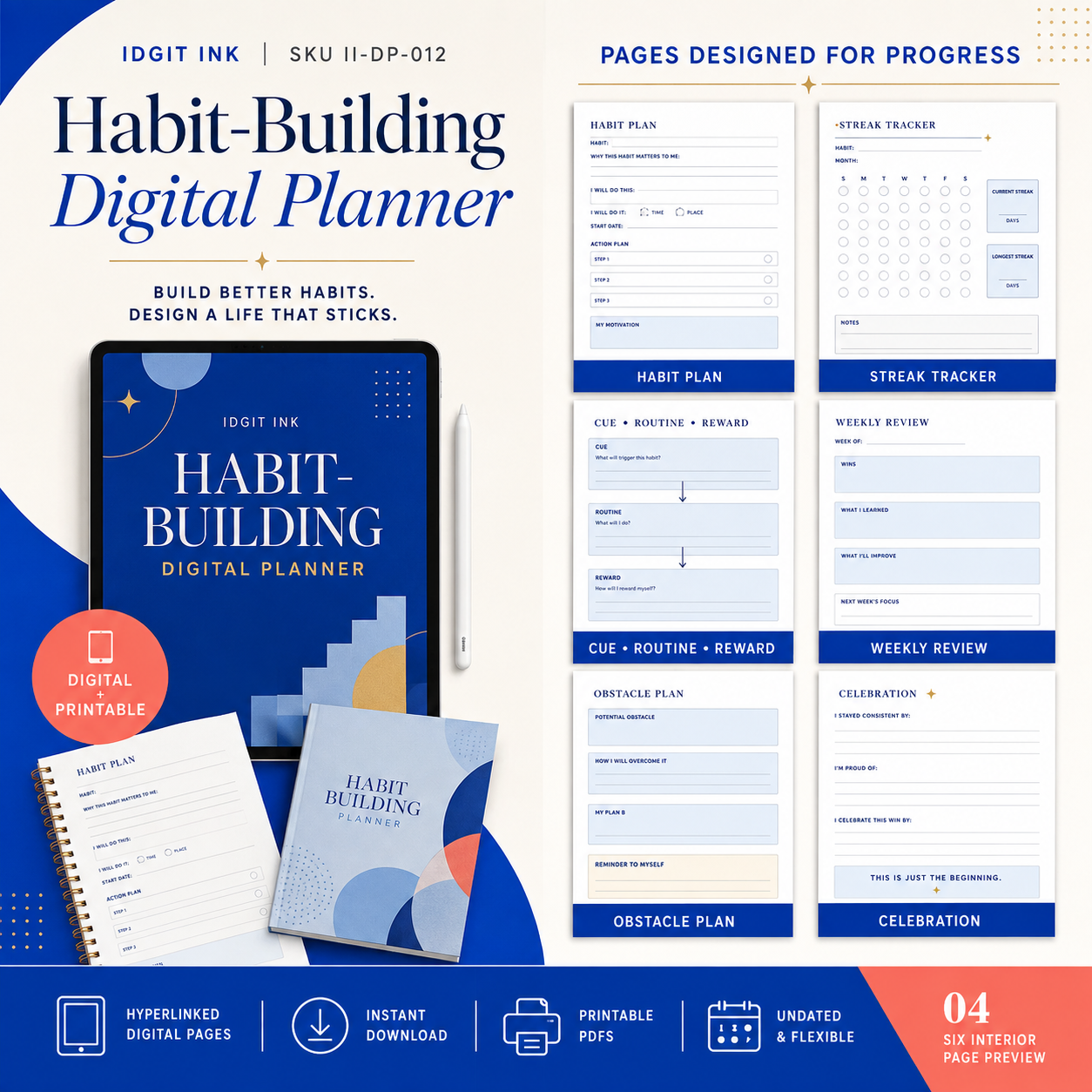 Habit-Building Deluxe Digital Planner and Tracker Bundle listing image 4 of 10