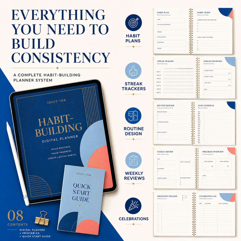 Habit-Building Deluxe Digital Planner and Tracker Bundle listing image 7 of 10