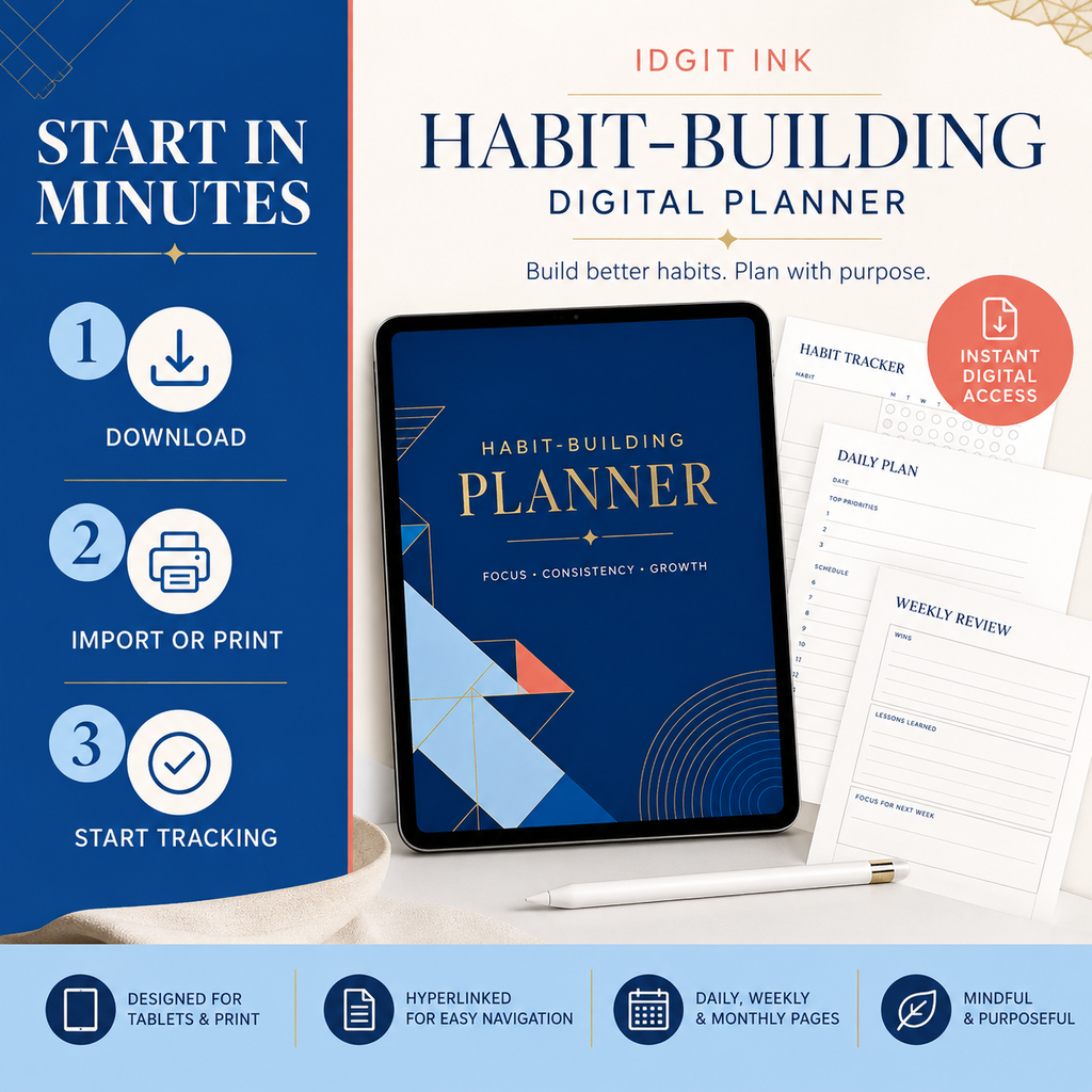 Habit-Building Deluxe Digital Planner and Tracker Bundle listing image 9 of 10