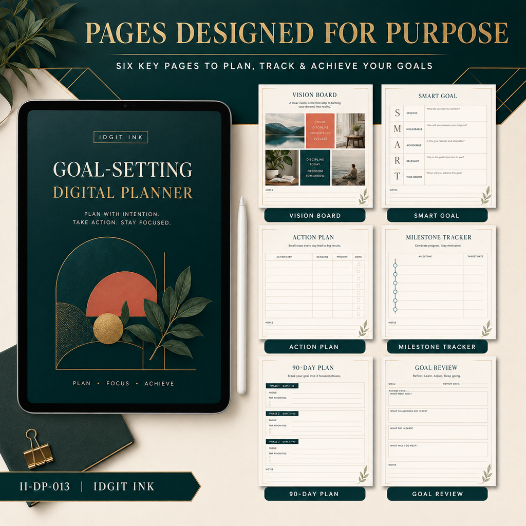 Goal-Setting and Achievement Deluxe Digital Planner listing image 4 of 10