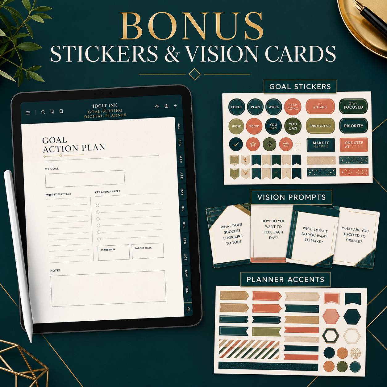 Goal-Setting and Achievement Deluxe Digital Planner listing image 7 of 10